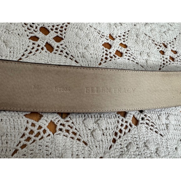 Ellen Tracy Black Embossed Leather Belt Sz M - Picture 4 of 8